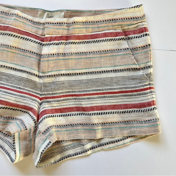 Joie Merci Linen Shorts Beachy Boho Lightweight Multicolored Striped Sz 6 - Picture 14 of 15
